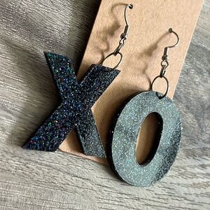 XO Black MultiColor Sparkle Earrings